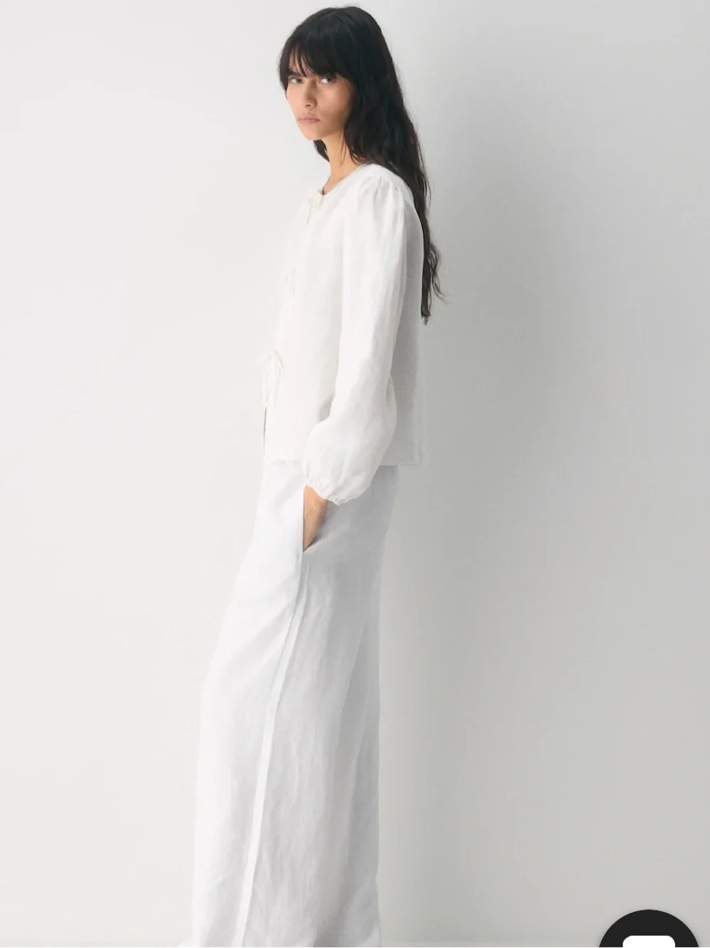 J.Crew White Eyelet Tie-Neck Peasant Top S